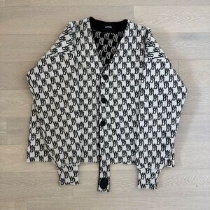 We11done Cotton Cashmere Blend Jacquard Cardigan